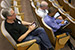 PMUG's Alan Fox (President), Dr. Mark Schulman (Program Director), and Khürt Williams (PMUG Blog Master) using the iPad before the August 2010 meeting.