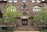 The front steps of Stuart Hall