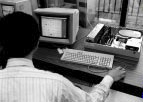 photo of a PMUG member using a Macintosh II